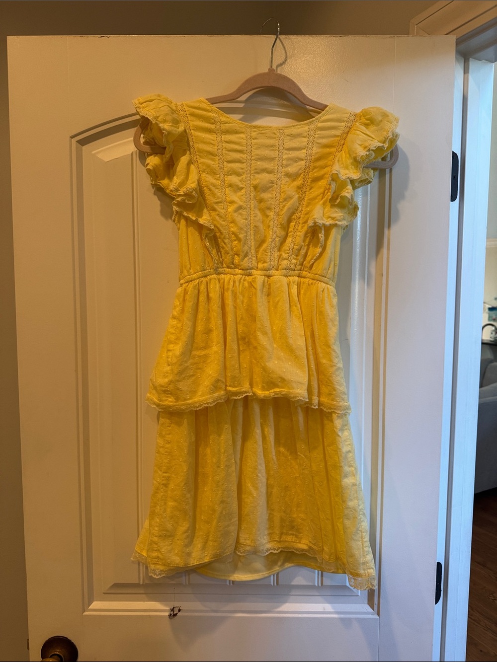 Yellow Ruffle Tiered Girls' Dress
